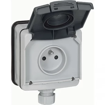 Розетка LEGRAND 2К+3 с защитными шторками 16 A 250 В Программа Plexo IP 66 IK 08 моноблоки серый