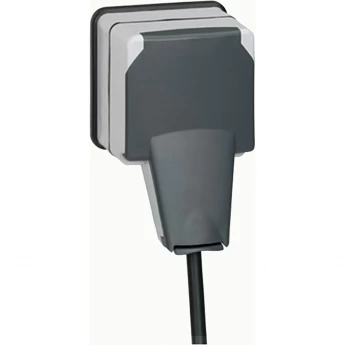 Розетка LEGRAND 2К+3 с защитными шторками и крышкой IP 66 16 A 250 В Программа Plexo IK 08 моноблоки серый