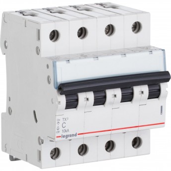 Автоматический выключатель LEGRAND TX³ 6000 6 кА тип C 4П 400 В 20А 4 модуля белый