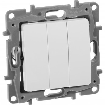 Выключатель LEGRAND Etika Plus трехклавишный 10 A 250 В белый