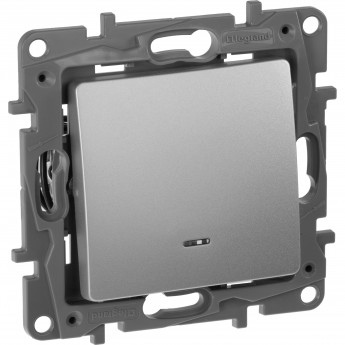 Выключатель/переключатель LEGRAND Etika Plus с подсветкой 10 A 250 В алюминий