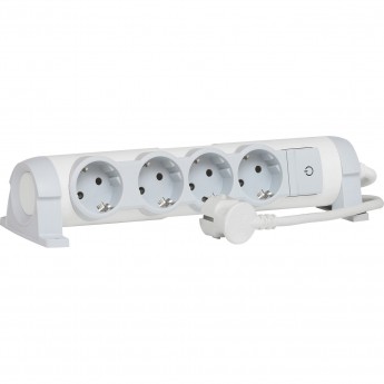 Многорозеточный блок LEGRAND 'Комфорт' 4 x 2К+З с кабелем длиной 3 м белый