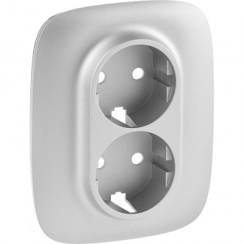 Лицевая панель LEGRAND Valena ALLURE для двойной силовой розетки 2х2К+З Алюминий