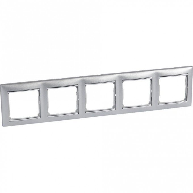 Рамка LEGRAND Valena 5 постов алюминий/серебряный штрих 770355