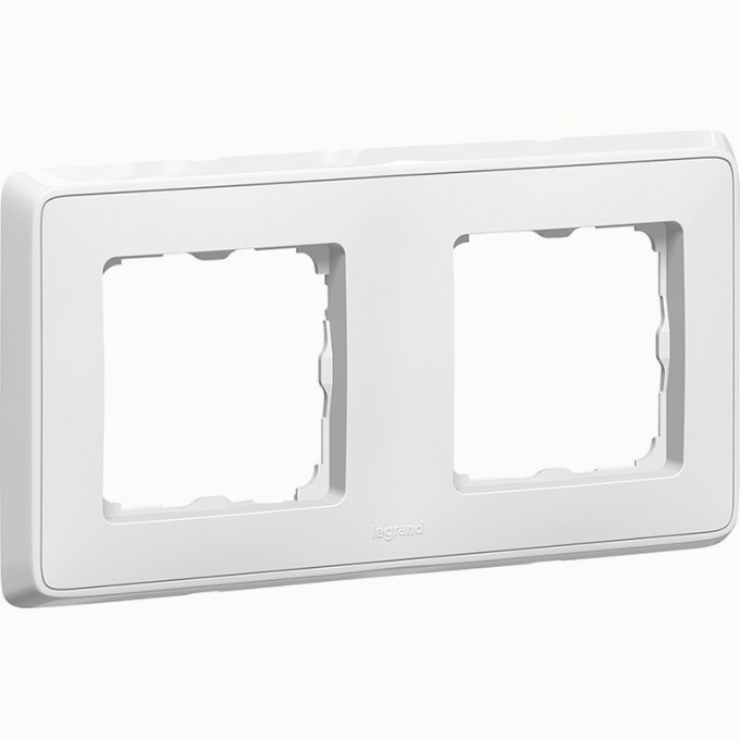 Рамка LEGRAND Cariva 2 поста горизонтальный/вертикальный монтаж белый 773652
