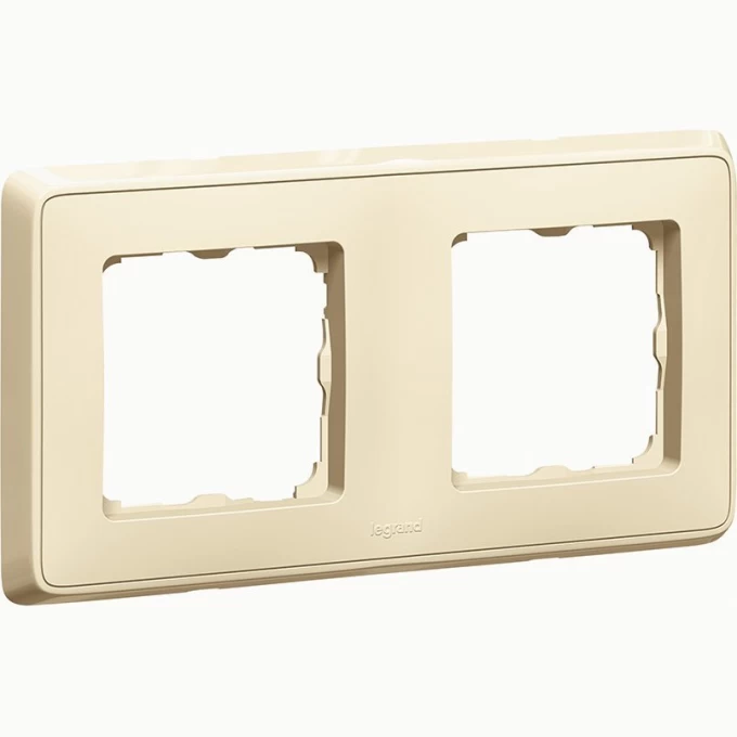 Рамка LEGRAND Cariva 2 поста горизонтальный/вертикальный монтаж слоновая кость 773752 Рамка LEGRAND Cariva 2 поста горизонтальный/вертикальный монтаж слоновая кость 773752