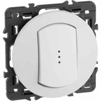 Переключатель LEGRAND Celiane одноклавишный с подсветкой - IP 44, белый