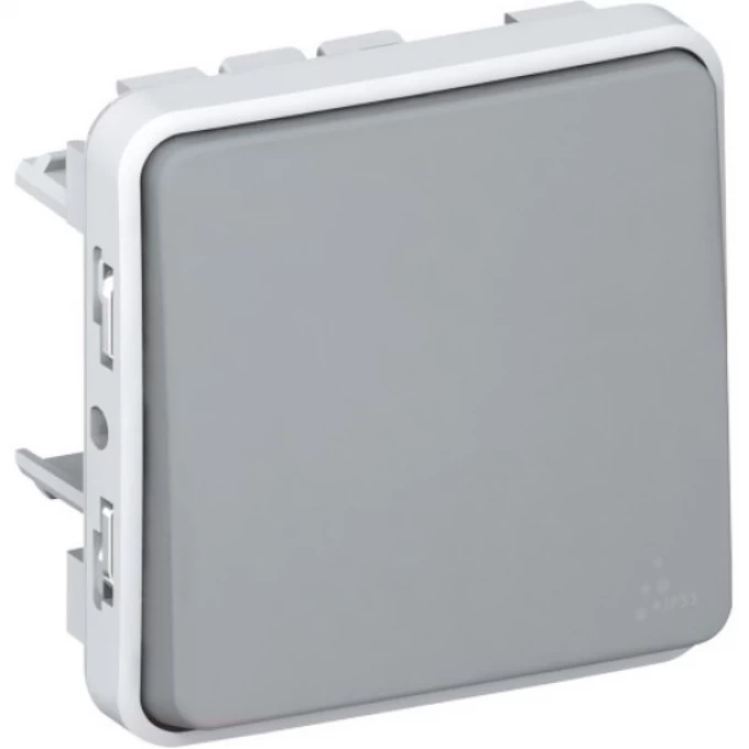 Переключатель LEGRAND Plexo проходной одноклавишный 10A, IP55, серый 69511 Переключатель LEGRAND Plexo проходной одноклавишный 10A, IP55, серый 69511