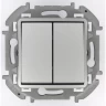 Переключатель модульный LEGRAND INSPIRIA двухклавишный 10 AX 250 В алюминий 673657