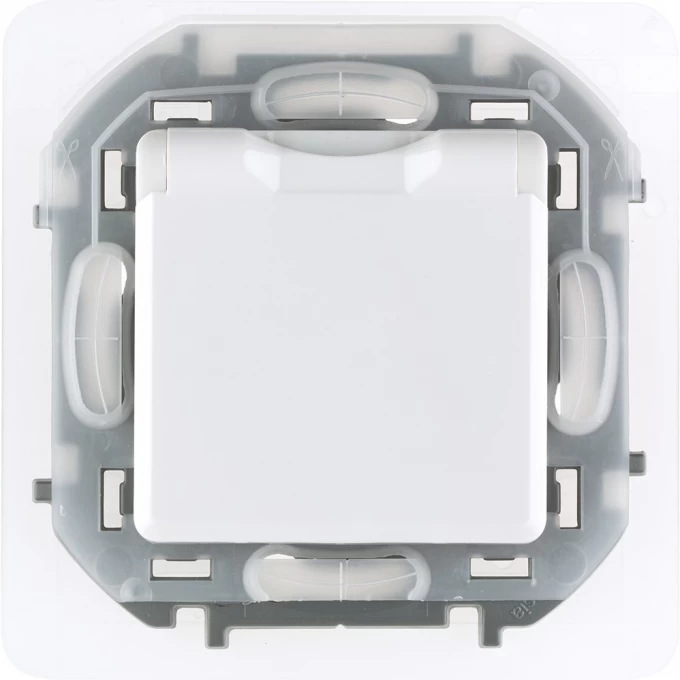 Розетка LEGRAND INSPIRIA 2К+З IP 44 с откидной крышкой и шторками немецкий стандарт 16 А 250 В белый 673740 Розетка LEGRAND INSPIRIA 2К+З IP 44 с откидной крышкой и шторками немецкий стандарт 16 А 250 В белый 673740