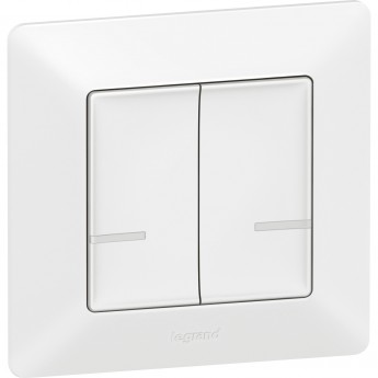 Умный беспроводной выключатель LEGRAND Valena Life with NETATMO 2-клавишный, белый